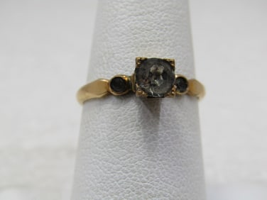 Vintage 14kt G.F. Paste Engagement Ring, Clark & Coombs, Sz. 7