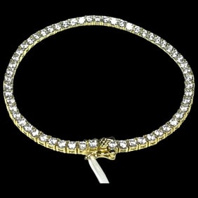Estate Sterling Silver Heavy Gold Plated Tennis Bracelet