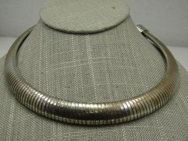 Vintage Omega Necklace, 13.5mm, 18", Silver Plated