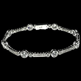 Estate Fancy Link CZ Tennis Bracelet
