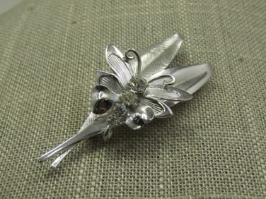Vintage Sterling Butterfly & Leaves Brooch, Signed SKL, 6.29 gr.
