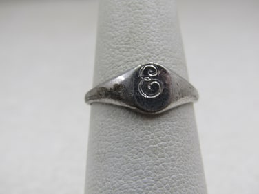 Vintage Sterling Initial E Ring, Espo, Sz. 5.75