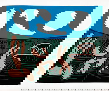 Picasso 30 Bacchanale au Taureau: Artist: Pablo Picasso Country: Spain Title: Bacchanale au Taureau Medium: Multichrome - 30 Marks: Not signed, not numbered Paper size 12.50 x 15 inch on heavy paper 350g Old Mill Bianco. Provenance: P