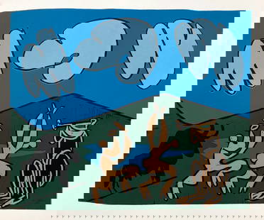 Picasso 32 Bacchanale au Taureau Noir: Artist: Pablo Picasso Country: Spain Title: Bacchanale au Taureau Noir Medium: Multichrome - 32 Marks: Not signed, not numbered Paper size 12.50 x 15 inch on heavy paper 350g Old Mill Bianco. Provenan