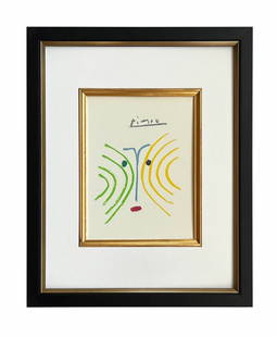 Picasso Lithograph 97 The Pythia 1968 framed: Title: The Pythia Artist: Pablo Picasso Country: Spain Medium: Lithograph - 97 Marks: Signed in plate, not numbered Printed: 1968 on velum paper Provenance: Stories without Love 1968 Condition: