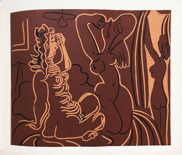 Pablo Picasso 23 Trois Femmes: Artist: Pablo Picasso Country: Spain Title: Trois Femmes Medium: Multichrome - 23 Marks: Not signed, not numbered Paper size 12.50 x 15 inch on heavy paper 350g Old Mill Bianco. Provenance: Picasso Li