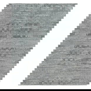 Ash Gray, Natural Wool, Modern Design, Hand Knotted, Oriental Rug: Title: Ash Gray, Natural Wool, Modern Design, Hand Knotted, Oriental Rug Description: This is a truly genuine one-of-a-kind. It has been Knotted for months and months in the centuries-old weaving craf