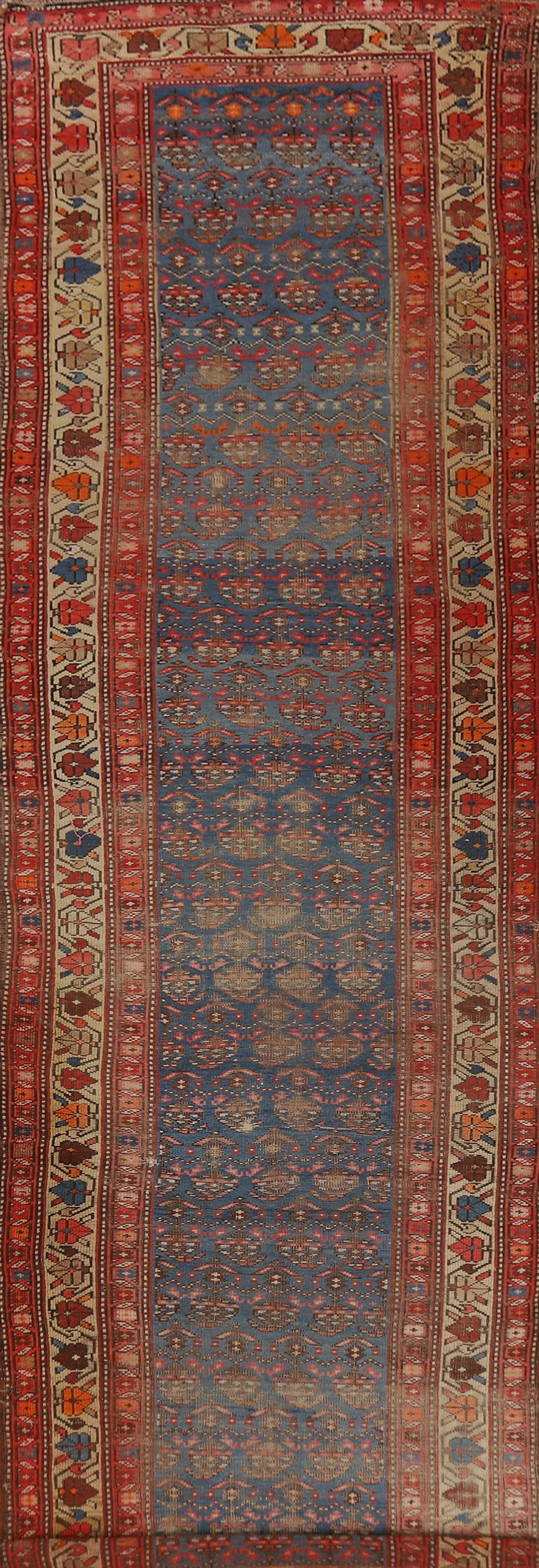 Pre-1900 Vegetable Dye Heriz Bakhshayesh Persian Runner Rug 3x15: Title: Pre-1900 Vegetable Dye Heriz Bakhshayesh Persian Runner Rug 3x15 Description:A Beautiful Genuine Iran ( Persia ) Heriz (Bakhshayesh) rug is Hand Knotted by skillful weavers in Iran