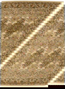 Cream Floral Modern 8X11 Oriental Hand-Tufted Rug: Title: Cream Floral Modern 8X11 Oriental Hand-Tufted Rug Description:Hand-Tufted 8X11 cream Oriental rug made with vegetable dyes (fine wool pile and cotton foundation), exceptional knot count, and ap