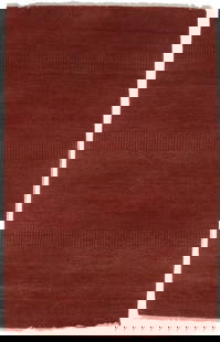 Red Grass Design 4X6'5 Modern Oriental Rug: Title: Red Grass Design 4X6'5 Modern Oriental Rug Description:Handmade 4X6'5 red Oriental rug made with natural dyes (fine wool pile and cotton foundation), superior knot count, and appealing ancient