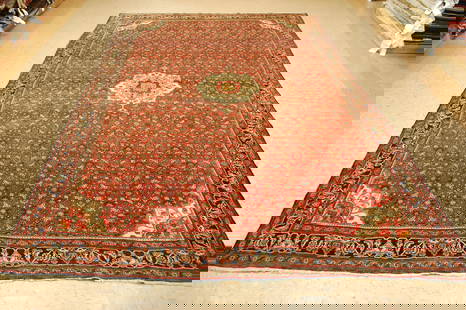 Persian BIJAR RUG 7' x 11'6": Title: Persian BIJAR RUG 7' x 11'6" Description:OLD,ANTIQUE DETAILED FINE CLASSIC VILLAGE WOVEN Persian BIJAR ORIENTAL RUG with exact size of 7' x 11' 6" Highly detailed allover design field fine and