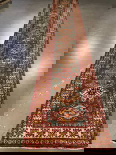 SUPER KAZAK RUNNER 20' LONG: Title:SUPER KAZAK RUNNER 20' LONG Description:2'.8"x 20'.0" Super quality Kazak long runner, hand spun and hand knotted rug in Pakistan 100% natural wool with beautiful sheen pile, in rare Green and m
