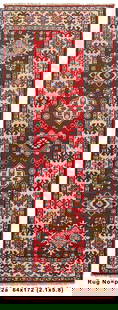Handmade Red 2' x 6' Narrow Runner Handmade Kazak Rug #P1122: Title:Handmade Red 2' x 6' Narrow Runner Handmade Kazak Rug #P1122 Description:Size in Feet: Width: 2.1 x Length: 5.8 Size in Inches: Width: 25 in x Length: 68 in Rug Type: Area Rug Colors: This rug s