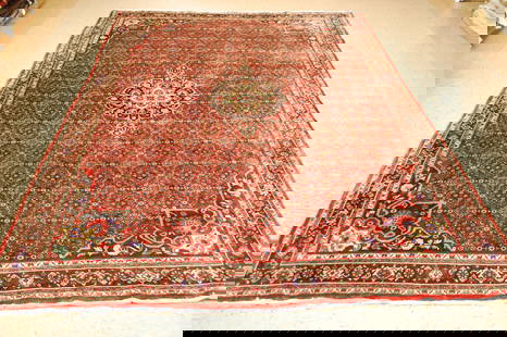 Persian BIJAR RUG 7'x10': Title: Persian BIJAR RUG 7'x10' Description:CLASSIC VILLAGE WOVEN OLD,ANTIQUE DETAILED HIGH KPSI Persian BIJAR ORIENTAL RUG with exact size of 7' x 10' fine and delicately detailed Herati design field