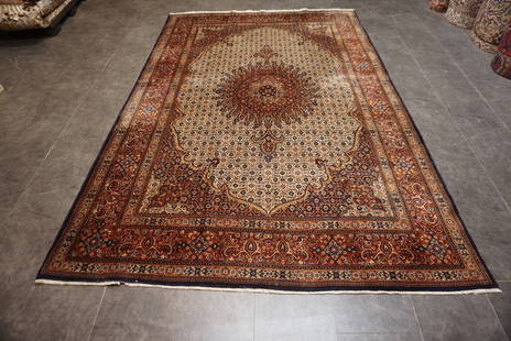 Elegant Persian Moud Rug – Fine Craftsmanship with Classic Charm: Title: Elegant Persian Moud Rug &#8211; Fine Craftsmanship with Classic Charm Origin:Elegant Persian Moud Rug &#8211; Fine Craftsmanship with Classic CharmBring timeless Persian artistry into your hom