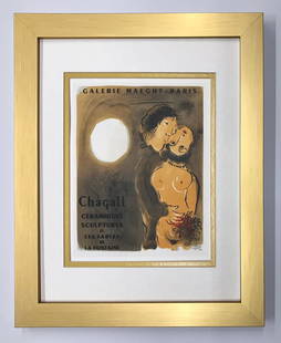 Marc Chagall Framed Lithograph 15 Kunsthouse Zurich 1959 Art in posters: Artist: Marc Chagall Country: Russia / France Title: Kunst house Zurich Medium: Lithograph -15 Marks: Not signed, not numbered Paper Size: vellum paper 9.5 x12.5 inch Printed: 1959 by Mourlot Freres,