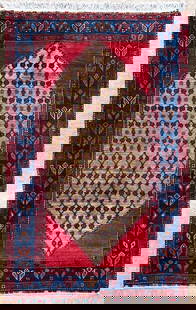 Persian Koliai Hand-Knotted Oriental Rug 4'4" x 7'7": Title:Persian Koliai Hand-Knotted Oriental Rug 4'4" x 7'7" Description:&#8226; Rug Number: H240 &#8226; Country of Origin: Iran &#8226; Style, Design: Persian Koliai, Nomadic, Geometric, Tribal &#8226