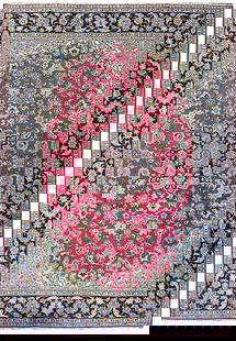 9'.4" x 13'.4" Genuine Persian Esfahan Najaf Wool Rug #F-6067: Title:9'.4" x 13'.4" Genuine Persian Esfahan Najaf Wool Rug #F-6067 Description:Size in Feet: Width: 9.4 x Length: 13.4 Size in Inches: Width: 112 in x Length: 160 in Rug Type: Area Rug Colors: Red, B