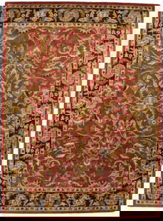 Red Floral Modern 8X11 Oriental Hand-Tufted Rug: Title: Red Floral Modern 8X11 Oriental Hand-Tufted Rug Description:Hand-Tufted 8X11 red Oriental rug made with vegetable dyes (fine wool pile and cotton foundation), superior knot count, and appealing