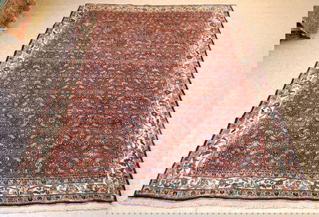 Persian BIJAR RUG 5' x7'4": Title: Persian BIJAR RUG 5' x7'4" Description:OLD,ANTIQUE DETAILED FINE CLASSIC VILLAGE WOVEN Persian BEJAR ORIENTAL RUG Circa 1930s with exact size of 5' x 7'4" Highly detailed allover design field f