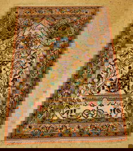 Persian ISFAHAN RUG 2'6" x 3'7": Title: Persian ISFAHAN RUG 2'6" x 3'7" Description:PRIVATE COLLECTION OLD SEMI ANTIQUE PRE REVOLUTION WOVEN DURING LATE SHAH ERA MUST SEE BEAUTY HIGH KPSI WITH KORK WOOL WOVEN ON SILK FOUNDATION Persi