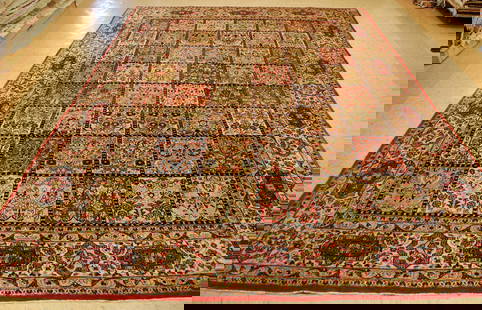 Persian SAROUK RUG, 8.3x11.9: Title: Persian SAROUK RUG, 8.3x11.9 Description:OLD,ANTIQUE HIGHLY DETAILED FULL COLOR GARDEN DESIGN FINE ROOM SIZE PERSIAN SAROUK ORIENTAL RUG....KORK WOOL_HIGH KPSI,size is 8' 3" x 11' 9"...........