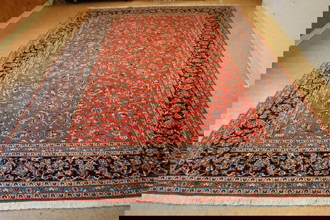 Persian KASHAN RUG ,8'3" X 12': Title: Persian KASHAN RUG ,8'3" X 12' Description: OLD,ANTIQUE HIGHLY DETAILED DESIGN PERSIAN KASHAN ORIENTAL RUG with exact size of 8'3" X 12' ..Detailed design field fine and delicately woven ..Wond