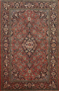 Antique Wool Traditional Kashan Persian Rug 4x6: Title: Antique Wool Traditional Kashan Persian Rug 4x6 Description:A Beautiful Genuine Iran ( Persia ) Kashan rug is Hand Knotted by skillful weavers in Iran ( Persia ) with