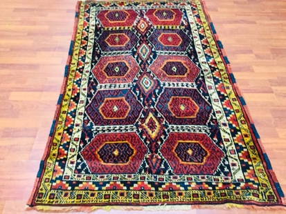 Antique Turkish Kurd Rug-2527: Title: Antique Turkish Kurd Rug-2527 Description:Antique Kurd Tribal rug. size 3 ft. 7 inches by 6 ft, circa 1920 in excellent condition with a good pile through. Origin: Persian-Iran Materials:wool R