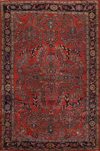 Antique Vegetable Dye Sarouk Persian Area Rug 9x12: Title: Antique Vegetable Dye Sarouk Persian Area Rug 9x12 Description:A Beautiful Genuine Iran ( Persia ) Sarouk rug is Hand Knotted by skillful weavers in Iran ( Persia ) with