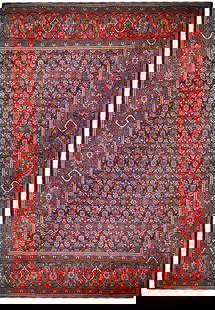 DARK BLUE 10' x 13' Semi Antique Persian Tabriz Herati Rug 74860: Title:DARK BLUE 10' x 13' Semi Antique Persian Tabriz Herati Rug 74860 Description:Size in Feet: Width: 10' x Length: 13' Size in Inches: Width: 120 in x Length: 156 in Colors: Dark Indigo, Dark Salmo
