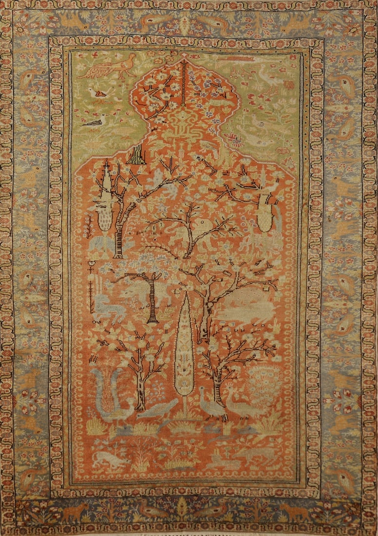 Pre-1900 Antique Vegetable Dye Sarouk Farahan Persian Rug 4x6: Title: Pre-1900 Antique Vegetable Dye Sarouk Farahan Persian Rug 4x6 Description:A Beautiful Genuine Iran ( Persia ) Sarouk (Farahan) rug is Hand Knotted by skillful weavers in Iran ( Per