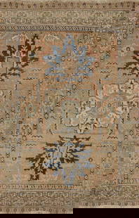 Antique Vegetable Dye Heriz Persian Rug 4x6: Title: Antique Vegetable Dye Heriz Persian Rug 4x6 Description:A Beautiful Genuine Iran ( Persia ) Heriz rug is Hand Knotted by skillful weavers in Iran ( Persia ) with
