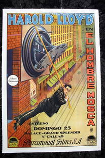 Safety Last - Harold Lloyd (1923) 29.25x43.25 Argentine Movie Poster LB: Safety Last - Harold Lloyd (1923) 29.25x43.25 Argentine Movie Poster LB, Please refer to the attached photos to determine the condition of this original vintage item. Note: LB means Linen Backed. Read
