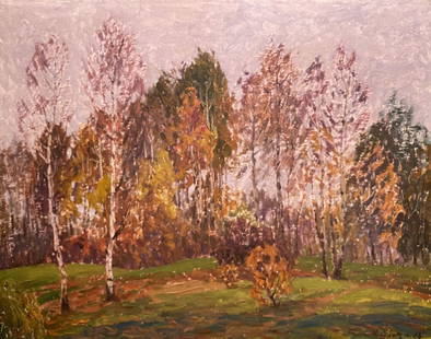 Oil painting Late fall Yuriy Zlyden: &#8470;GS 393 *** ABOUT THIS PAINTING *** * TITLE: "Late fall" * ARTISTS: Yuriy Zlyden * SIZE: 40x50 cm/'15.74x19.68 inches' * MEDIUM: oil, cardboard * HAND PAINTED: Original painting from our collect