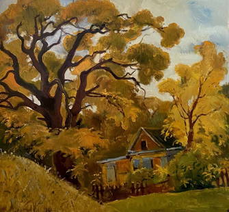 Oil painting In October Litvinov Oleg Arkad'yevich: &#8470;Litv 248 *** ABOUT THIS PAINTING *** * TITLE: "In October" * ARTISTS: Litvinov Oleg Arkad'yevich * SIZE: 43.5x50 cm/'17.12x19.68 inches' * MEDIUM: oil, cardboard * HAND PAINTED: Original painti