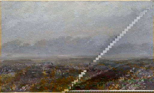 Oil painting Fog Mordovets Andrey Nikitich: &#8470;Verns 616 *** ABOUT THIS PAINTING *** * TITLE: "Fog" * ARTISTS: Mordovets Andrey Nikitich * SIZE: 30x50 cm/'11.81x19.68 inches' * MEDIUM: oil, cardboard * HAND PAINTED: Original painting from o