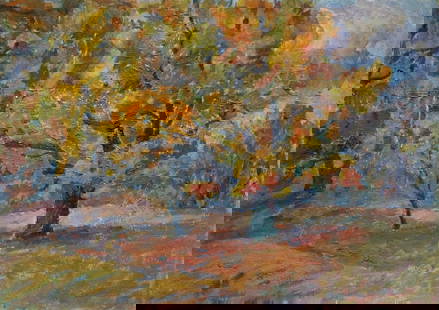Oil painting Oak trees Petrashevsky Stanislav Vasilievich: &#8470;Verns 630 *** ABOUT THIS PAINTING *** * TITLE: "Oak trees" * ARTISTS: Petrashevsky Stanislav Vasilievich * SIZE: 50x70 cm/'19.68x27.55 inches' * MEDIUM: oil, cardboard * HAND PAINTED: Original