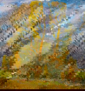 Oil painting Autumn trees Minka Alexander Fedorovich: &#8470;Verns 1001 *** ABOUT THIS PAINTING *** * TITLE: "Autumn trees" * ARTISTS: Mynka (Minka) Alexander Fedorovich * SIZE: 70x65 cm/'27.55x25.59 inches' * MEDIUM: oil, canvas * HAND PAINTED: Original