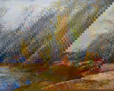 Oil painting Autumn landscapes Minka Alexander Fedorovich: &#8470;Verns 1003 *** ABOUT THIS PAINTING *** * TITLE: "Autumn landscapes" * ARTISTS: Mynka (Minka) Alexander Fedorovich * SIZE: 61x74 cm/'24.01x29.13 inches' * MEDIUM: oil, canvas * HAND PAINTED: Ori