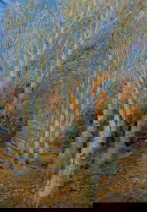 Oil painting Autumn forest Tytarenko Odarka Anatoliivna: &#8470;Verns 1221 *** ABOUT THIS PAINTING *** * TITLE: "Autumn forest" * ARTISTS: Tytarenko Odarka Anatoliivna * SIZE: 86x60 cm/'33.85x23.62 inches' * MEDIUM: oil, canvas * HAND PAINTED: Original pain