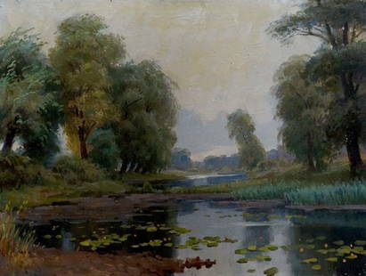 Oil painting Swamp landscape: &#8470;Vern 1642 *** ABOUT THIS PAINTING *** * TITLE: "Swamp landscape" * ARTISTS: Unknown artist * SIZE: 50x67 cm/'19.68x26.37 inches' * MEDIUM: oil, canvas * HAND PAINTED: Original painting from our