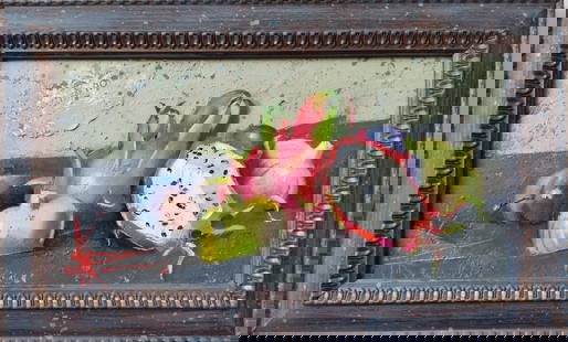 Oil painting Still life with exotic fruits Oksana Kyrylenko: 01KOR Painter: Oksana Kyrylenko S?ze: 16x31 cm/'6x12 inches' Components: oil, canvas Original painting CONDITION: exellent ERA: 2020 Oksana Ivanivnawas born on May 11, 1961 in the city of Chernihiv. I