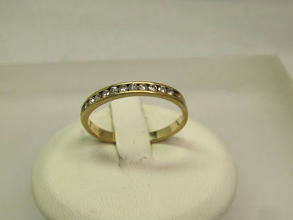 Vintage 14kt Diamond Anniversary/Wedding Band, Sz. 7.5, Missing Diamond on End, 1980's: Title:Vintage 14kt Diamond Anniversary/Wedding Band, Sz. 7.5, Missing Diamond on End, 1980's Description:Vintage 14kt Diamond Anniversary/Wedding Band, Sz. 7.5, Missing Diamond on End, 1980's. 14kt ye