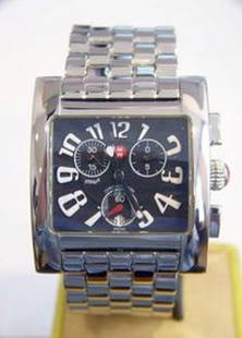 S/Steel MICHELE MW2 Square Chronograph Watch* EXLNT: S/Steel MICHELE MW2 Square Chronograph Watch* EXLNTAuthentic Stainless Steel MICHELE MW2 Square Chronograph Watch in