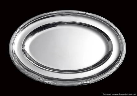ANTIQUE 19th CENTURY FRENCH 950 STERLING SILVER SERVING PLATTER,1850-1899: Title: ANTIQUE 19th CENTURY FRENCH 950 STERLING SILVER SERVING PLATTER,1850-1899 Description:A Gorgeous 19th Century Antique French 950 Sterling Silver Serving Serving Platter in "Like New" Condition