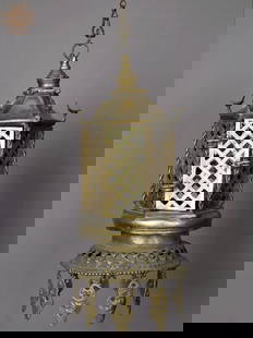 45" Hanging Oil Lamp From Nepal: Title: 45" Hanging Oil Lamp From Nepal Description: Brass Height: 45 inch Width: 8.5 inch Depth: 8.5 inch Weight: 4.40 kg Reserve: $792.00 Shipping: Domestic: Shipping rates are determined by destinat