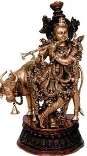 30" Cow Krishna Brass Statue In Brass | Handmade | Made In India: Title: 30" Cow Krishna Brass Statue In Brass | Handmade | Made In India Description: Brass Statue Height: 30 inch Width: 20 inch Depth: 18 inch Weight: 34.65 kg Reserve: $1,805.00 Shipping: Domestic: