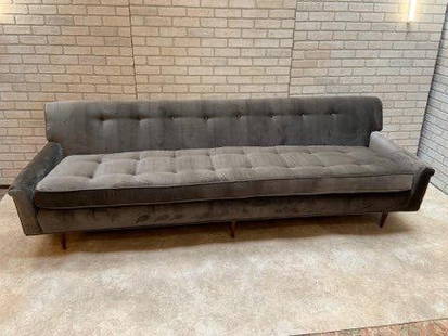 Mid Century Modern Milo Baughman Sofa Newly Upholstered: Vintage from before 2000 Mid Century Modern Milo Baughman for Thayer Coggin Sofa Newly Upholstered This Beautiful clean lined sofa has been completely restored and newly upholstered in a high end plus