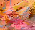 French 20th Century Abstract Expressionism Painting with Bold Pink and Orange 1982
